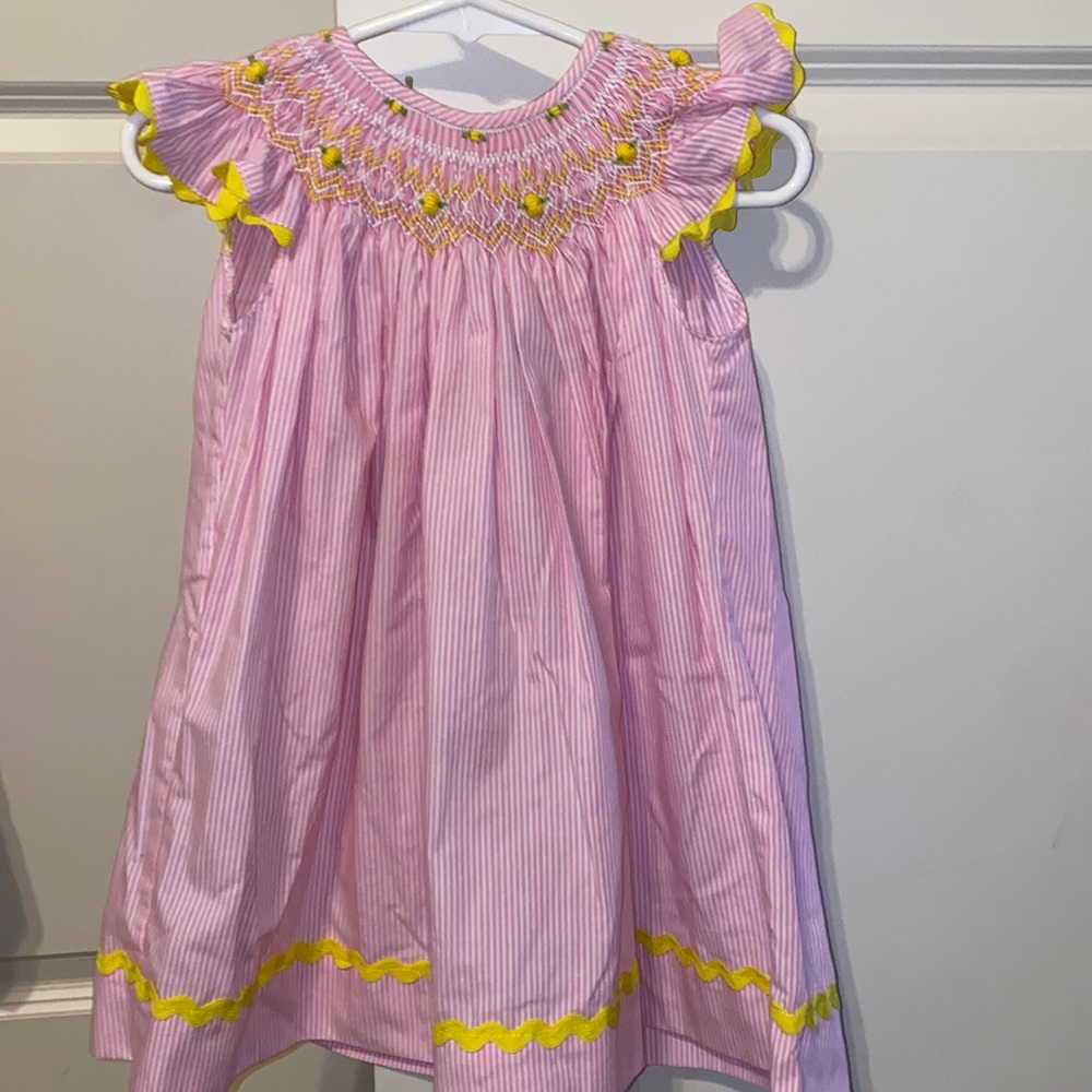 Beautiful smocked pink and yellow